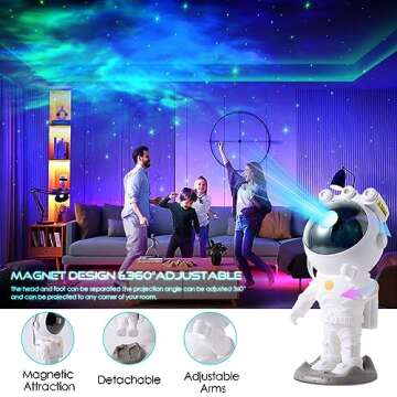Star Projector, Astronaut Galaxy Projector Night Light, Projection Lamp with Timer, Remote Control，Bedroom Decor Aesthetics, Gifts for Kids and Adults
