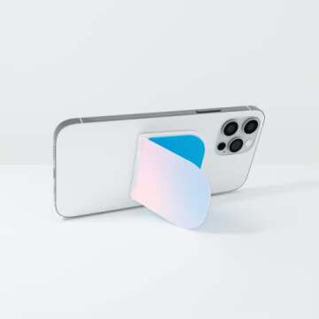 Flipstik 3.0 Foldable Adhesive Phone Mount – Sticks to Any Flat Surface – Hands Free Selfies, Videos, Car Mount, Phone Stand, Travel Accessory – Sticky Phone Mount (Calm)