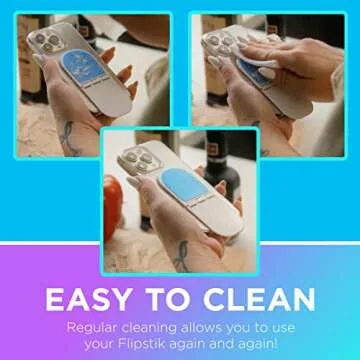 Flipstik 3.0 Foldable Adhesive Phone Mount – Sticks to Any Flat Surface – Hands Free Selfies, Videos, Car Mount, Phone Stand, Travel Accessory – Sticky Phone Mount (Calm)