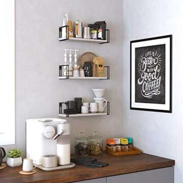 Wallniture Avila White Floating Shelves for Home Decor