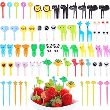 152PCS Animal Food Picks For Kids Lunch Accessories, SEANSDA Fun Kids Food Picks For Picky Eaters, R...