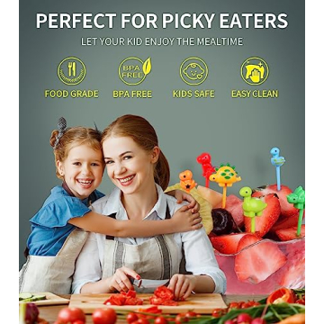 Fun 152PCS Animal Food Picks for Kids Lunch Accessories