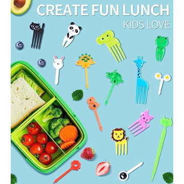 Fun 152PCS Animal Food Picks for Kids Lunch Accessories