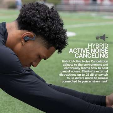 JLab JBuds Sport ANC 4 True Wireless Bluetooth Earbuds + Charging Case, Graphite, Swipe + Touch Controls, Hybrid Active Noise Cancelation, Multipoint Connect, Customized Settings App