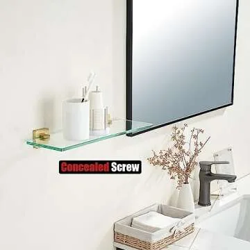 JQK Bathroom Glass Shelf - Stylish Storage Solution