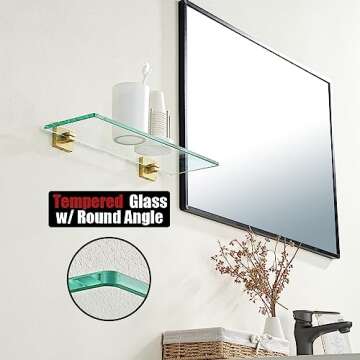 JQK Bathroom Glass Shelf - Stylish Storage Solution