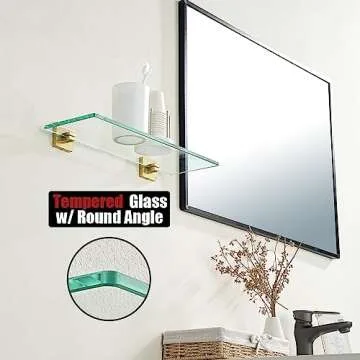 JQK Bathroom Glass Shelf - Stylish Storage Solution