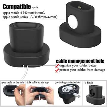 Moretek Watch Charging Holder Dock, Waterproof Charger Cases and Sport Hard Protective Portable Travel Carry Case for 38mm 42mm 40mm 44mm Series 1 2 3 4 Accessory