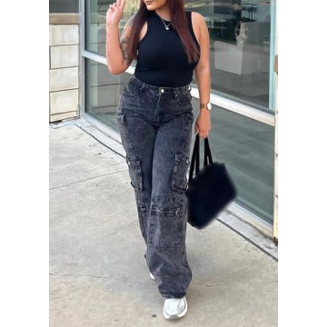 Shop LKOUS Y2K Cargo Jeans for Stylish Comfort