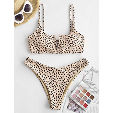 Zaful Reversible Animal Print Bikini Set Stylish Comfortable
