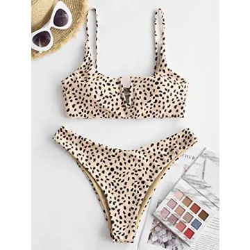 Zaful Reversible Animal Print Bikini Set Stylish Comfortable