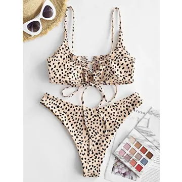Zaful Reversible Animal Print Bikini Set Stylish Comfortable