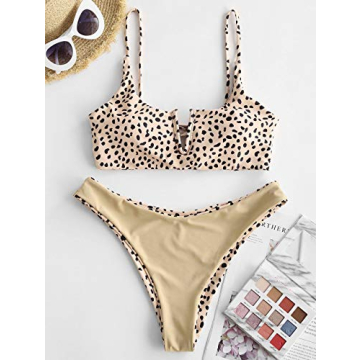 Zaful Reversible Animal Print Bikini Set Stylish Comfortable