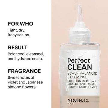 NATURELAB. TOKYO Perfect Clean Scalp Balancing Sake Rinse: Removing Product Build-Up and Impurities for Optimal Scalp Health | 7 FL OZ / 200 ML
