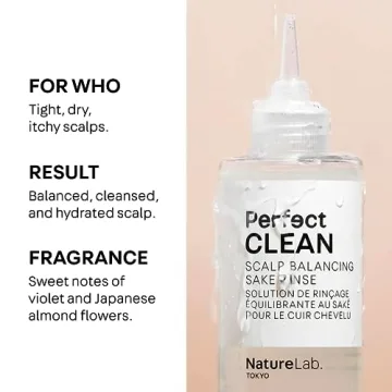 NATURELAB. TOKYO Perfect Clean Scalp Balancing Sake Rinse: Removing Product Build-Up and Impurities for Optimal Scalp Health | 7 FL OZ / 200 ML