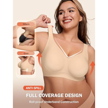 LetsJoli Supportive Wireless Push Up Bra for Women