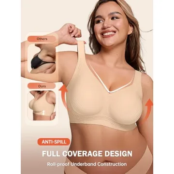 LetsJoli Supportive Wireless Push Up Bra for Women
