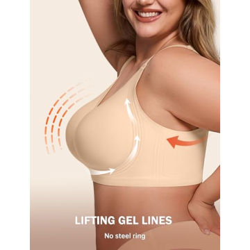 LetsJoli Supportive Wireless Push Up Bra for Women