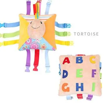 Interactive Toddler Plush Toy with Buckles for Learning Skills