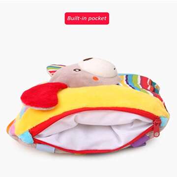 Toddler Early Learning Plush Toy with Buckles for Skill Development