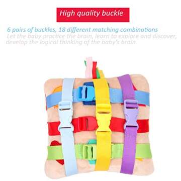 Toddler Early Learning Plush Toy with Buckles for Skill Development