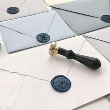 UNIQOOO Mailable Glue Gun Sealing Wax Sticks for Wax Seal Stamp - Navy Blue, Great for Wedding Invit...