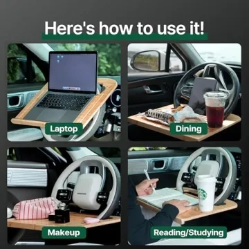 SPINIFLY 2-in-1 Car Steering Wheel Tray for Work & Travel