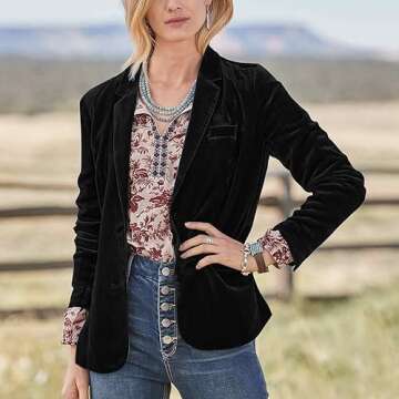 MINTLIMIT Casual Velvet Blazer - Stylish Long Sleeve Jacket