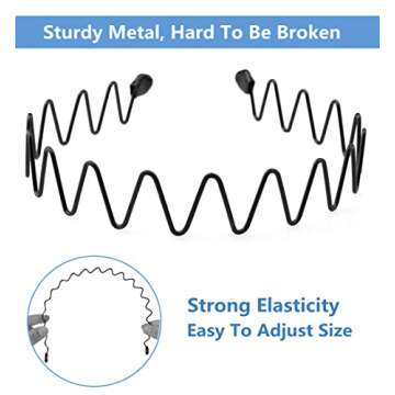 bodbop XINGZHE Metal Hair Band Men Headband Women's Fashion Hair Bands Elastic Stylish Sports Hairba...