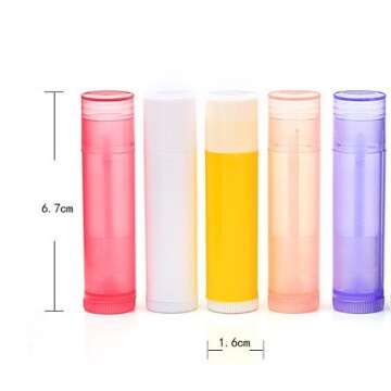 WOIWO 5 PCS Refillable Plastic Round DIY Lipstick Lip Balm Containers, Empty Lip Balm Containers Tub...