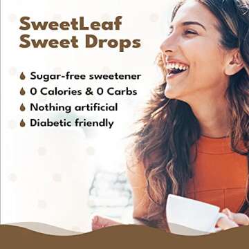 SweetLeaf Stevia Liquid Sweet Drops - Hazelnut Flavored Drops, Stevia Liquid Sweetener, Zero-Calorie, Sugar-Free Syrup Alternative for Keto Coffee, Baking, Shakes, 2 Fl Oz
