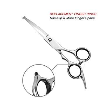 Chibuy Curved dog grooming scissors with Round Tips, Pet Shear for Cats, 4CR Stainless Steel Bending, Professional Tools for Home