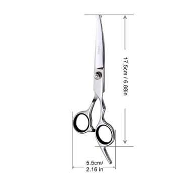 Chibuy Curved dog grooming scissors with Round Tips, Pet Shear for Cats, 4CR Stainless Steel Bending, Professional Tools for Home