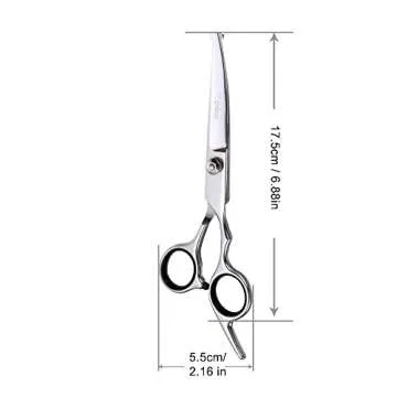 Chibuy Curved dog grooming scissors with Round Tips, Pet Shear for Cats, 4CR Stainless Steel Bending, Professional Tools for Home