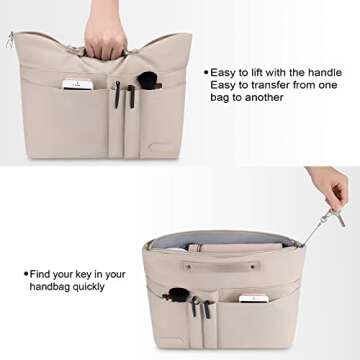 HyFanStr Handbag Organizer Insert with 15 Pockets