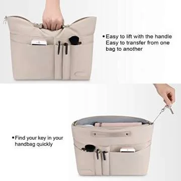 HyFanStr Handbag Organizer Insert with 15 Pockets
