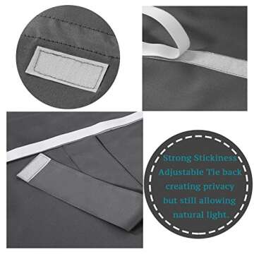 Flamingo P Thermal Insulated Door Curtain, French Door Blinds, Door Curtains for Door Window, Room Darkening Noise Reducing Single Door Panel, 26 x 68 Inches - 1 Panel, Deep Gray