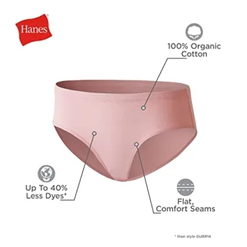 Hanes Girls' Pure Comfort Organic Cotton Underwear 8-Pack