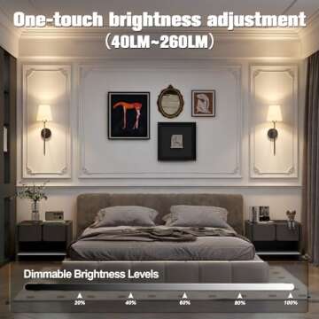 JOFIOS Wall Lights Battery Operated Wall Sconces Set of 2,Black Wireless Wall Sconces with Remote,9 ...