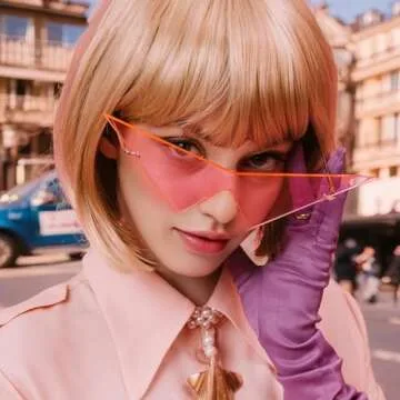 willochra Triangle One Piece Frameless Sunglasses For Women Trendy Ocean Lens Sun Glasses Men Party Prom Sunglasses (black)