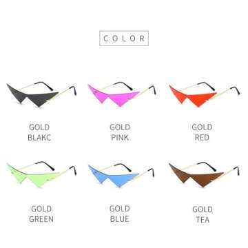 willochra Triangle One Piece Frameless Sunglasses For Women Trendy Ocean Lens Sun Glasses Men Party Prom Sunglasses (black)