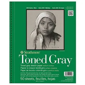 Strathmore 400 Series Sketch Pad, Toned Gray, 5.5x8.5 inch, 50 Sheets - Artist Sketchbook for Drawing, Illustration, Art Class Students