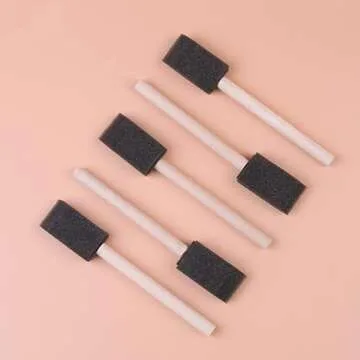 Artlicious Foam Brush Set - Pack of 50 Disposable, 1-inch Sponge Paint Brushes for Acrylic Painting, Staining, Varnishes & DIY Craft Projects - Art Supplies