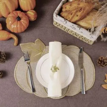 Charming Fall Thanksgiving Pumpkin Placemats Set of 6