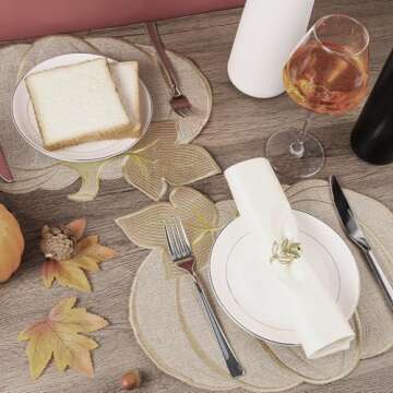 Charming Fall Thanksgiving Pumpkin Placemats Set of 6