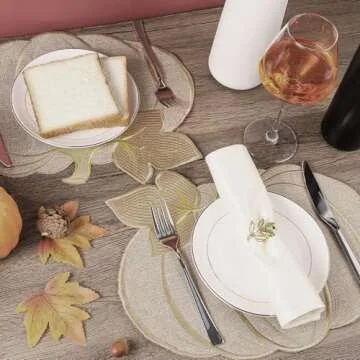 Charming Fall Thanksgiving Pumpkin Placemats Set of 6