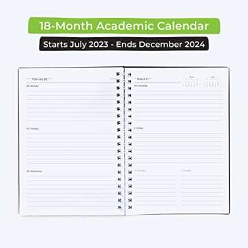 WallDeca 2024-2025 Academic Weekly Planner - Weekly & Monthly Planner, Jul 2024 - Dec 2025, Flexible Cover, Notes Pages, Twin-Wire Binding (2024-2025 (8 x 11-Inches))