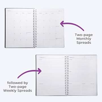 WallDeca 2024-2025 Academic Weekly Planner - Weekly & Monthly Planner, Jul 2024 - Dec 2025, Flexible Cover, Notes Pages, Twin-Wire Binding (2024-2025 (8 x 11-Inches))