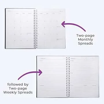 WallDeca 2024-2025 Academic Weekly Planner - Weekly & Monthly Planner, Jul 2024 - Dec 2025, Flexible Cover, Notes Pages, Twin-Wire Binding (2024-2025 (8 x 11-Inches))