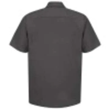 Red Kap Men's Standard Industrial Work Shirt, Regular Fit, Short Sleeve, Charcoal, 2X-Large